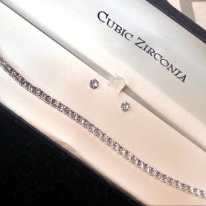 Tennis Bracelet and Earrings